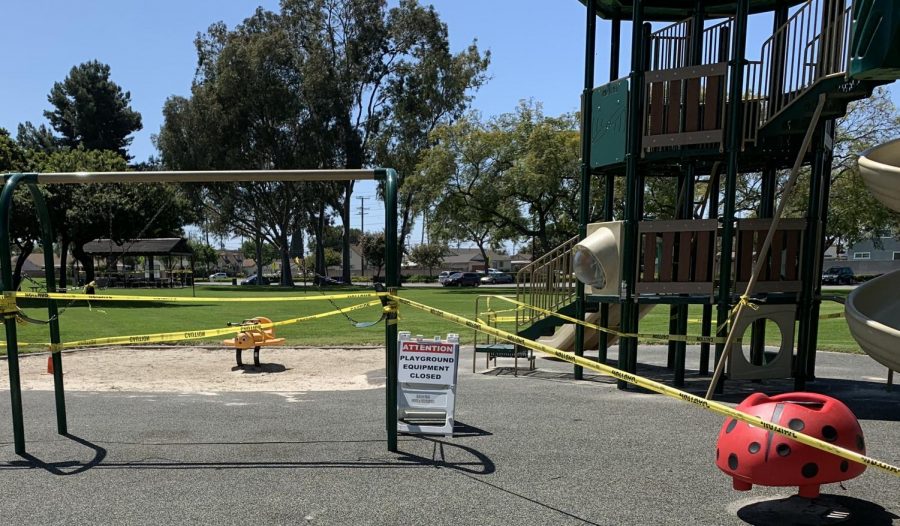 Playground equipment is off limits during the California stay-at-home orders.