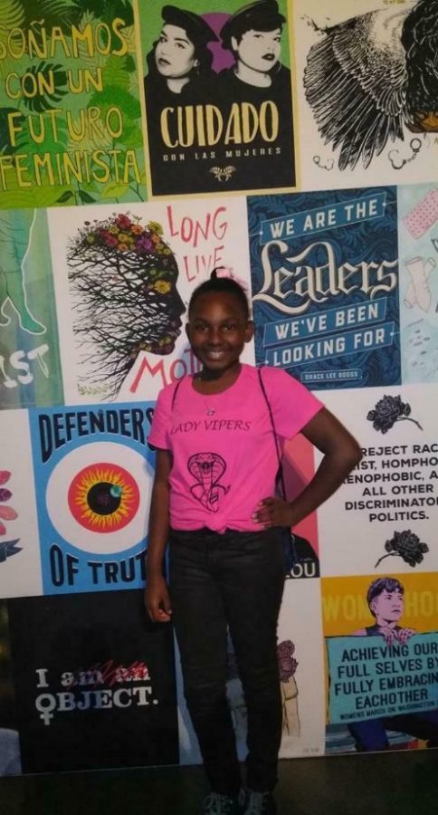Sophomore Cailah Edwards attending a leadership summit in 2017